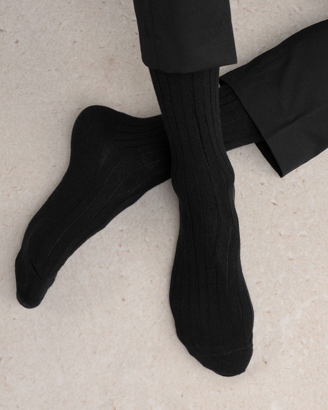 DUO CHAUSSETTES NON COMPRIMANTES À CÔTES MEN