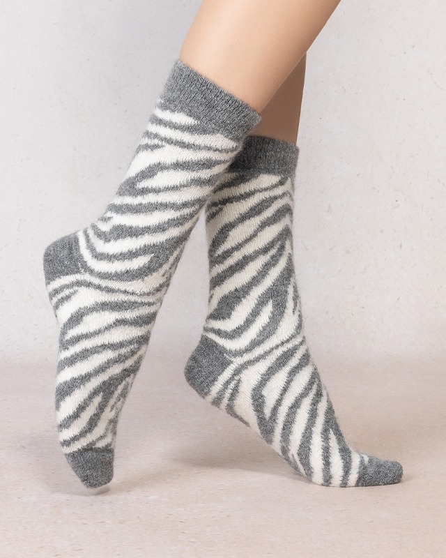 CHAUSSETTES LAINE ALPAGA ZÈBRE