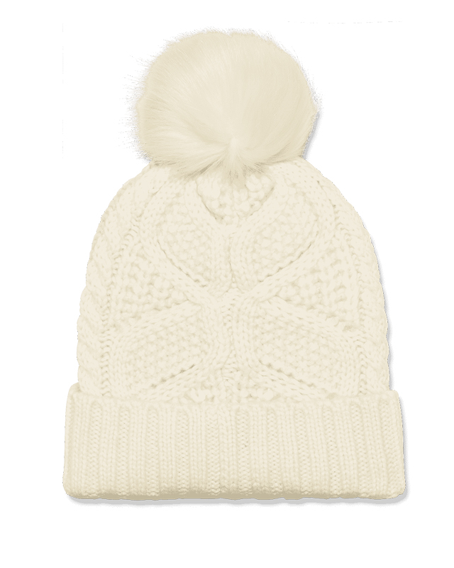 CABLE BEANIE W/ POM