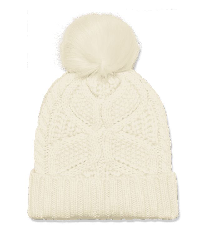 CABLE BEANIE W/ POM